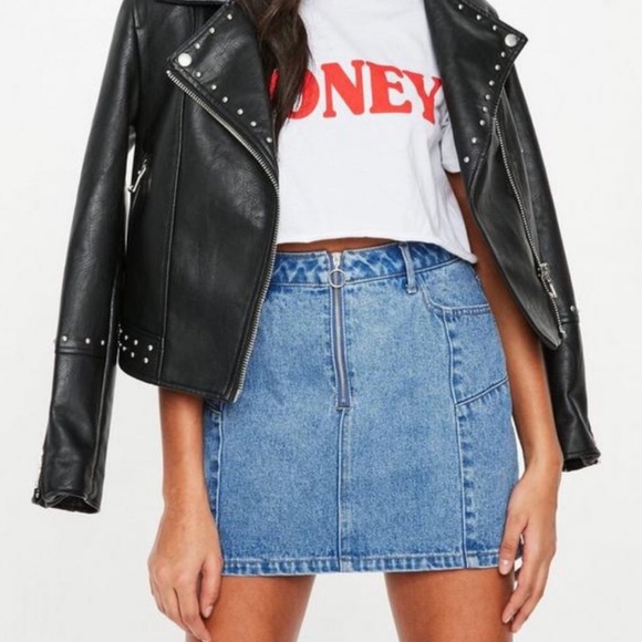 NWT- Missguieded Mini Denim Skirt - Picture 1 of 2